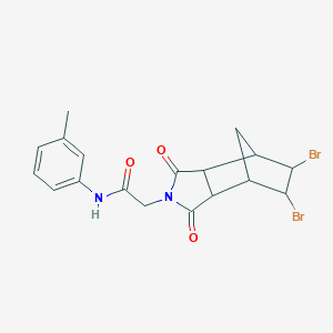 2-(8,9-dibromo-3,5-dioxo-4-azatricyclo[5.2.1.02,6]decan-4-yl)-N-(3-methylphenyl)acetamide