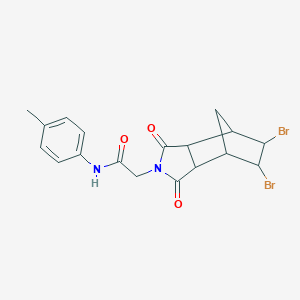 molecular formula C18H18Br2N2O3 B341052 2-(8,9-dibromo-3,5-dioxo-4-azatricyclo[5.2.1.02,6]decan-4-yl)-N-(4-methylphenyl)acetamide 