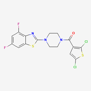 molecular formula C16H11Cl2F2N3OS2 B3410528 (2,5-Dichlorothiophen-3-yl)(4-(4,6-difluorobenzo[d]thiazol-2-yl)piperazin-1-yl)methanone CAS No. 897481-96-8