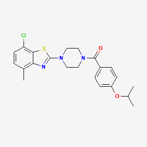 molecular formula C22H24ClN3O2S B3410543 (4-(7-Chloro-4-methylbenzo[d]thiazol-2-yl)piperazin-1-yl)(4-isopropoxyphenyl)methanone CAS No. 897488-95-8