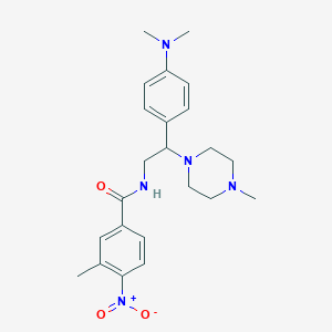 molecular formula C23H31N5O3 B3410579 N-{2-[4-(dimethylamino)phenyl]-2-(4-methylpiperazin-1-yl)ethyl}-3-methyl-4-nitrobenzamide CAS No. 897620-18-7