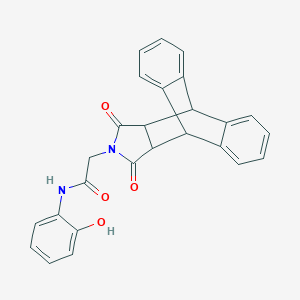 molecular formula C26H20N2O4 B341058 2-(16,18-dioxo-17-azapentacyclo[6.6.5.02,7.09,14.015,19]nonadeca-2,4,6,9,11,13-hexaen-17-yl)-N-(2-hydroxyphenyl)acetamide 