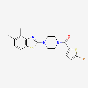 molecular formula C18H18BrN3OS2 B3410601 (5-Bromothiophen-2-yl)(4-(4,5-dimethylbenzo[d]thiazol-2-yl)piperazin-1-yl)methanone CAS No. 898351-33-2