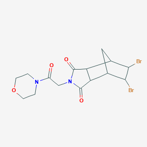 molecular formula C15H18Br2N2O4 B341062 8,9-Dibromo-4-[2-(4-morpholinyl)-2-oxoethyl]-4-azatricyclo[5.2.1.0~2,6~]decane-3,5-dione 