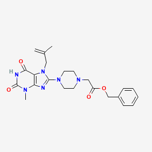 molecular formula C23H28N6O4 B3410623 benzyl 2-(4-(3-methyl-7-(2-methylallyl)-2,6-dioxo-2,3,6,7-tetrahydro-1H-purin-8-yl)piperazin-1-yl)acetate CAS No. 898408-79-2