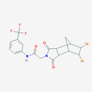 molecular formula C18H15Br2F3N2O3 B341063 2-(5,6-dibromo-1,3-dioxooctahydro-2H-4,7-methanoisoindol-2-yl)-N-[3-(trifluoromethyl)phenyl]acetamide 