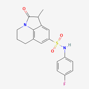 molecular formula C18H17FN2O3S B3410633 N-(4-fluorophenyl)-1-methyl-2-oxo-2,4,5,6-tetrahydro-1H-pyrrolo[3,2,1-ij]quinoline-8-sulfonamide CAS No. 898411-58-0