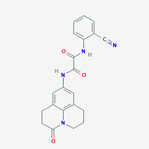 N1-(2-cyanophenyl)-N2-(3-oxo-1,2,3,5,6,7-hexahydropyrido[3,2,1-ij]quinolin-9-yl)oxalamide