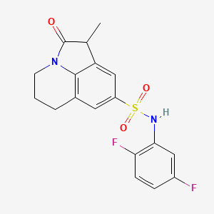 molecular formula C18H16F2N2O3S B3410680 N-(2,5-difluorophenyl)-1-methyl-2-oxo-2,4,5,6-tetrahydro-1H-pyrrolo[3,2,1-ij]quinoline-8-sulfonamide CAS No. 898427-24-2