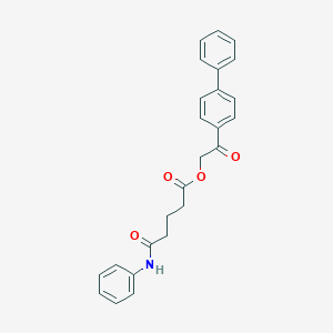 molecular formula C25H23NO4 B341069 2-(Biphenyl-4-yl)-2-oxoethyl 5-oxo-5-(phenylamino)pentanoate 