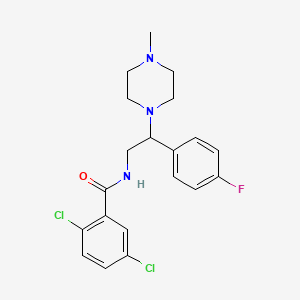 molecular formula C20H22Cl2FN3O B3410700 2,5-dichloro-N-[2-(4-fluorophenyl)-2-(4-methylpiperazin-1-yl)ethyl]benzamide CAS No. 898430-76-7