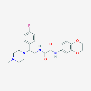molecular formula C23H27FN4O4 B3410709 N-(2,3-dihydro-1,4-benzodioxin-6-yl)-N'-[2-(4-fluorophenyl)-2-(4-methylpiperazin-1-yl)ethyl]ethanediamide CAS No. 898432-21-8
