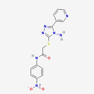 molecular formula C15H13N7O3S B3410726 2-{[4-amino-5-(pyridin-3-yl)-4H-1,2,4-triazol-3-yl]sulfanyl}-N-(4-nitrophenyl)acetamide CAS No. 898446-99-6