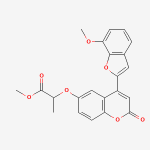molecular formula C22H18O7 B3410729 methyl 2-{[4-(7-methoxy-1-benzofuran-2-yl)-2-oxo-2H-chromen-6-yl]oxy}propanoate CAS No. 898447-51-3