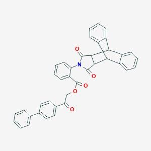 2-(Biphenyl-4-yl)-2-oxoethyl 2-(16,18-dioxo-17-azapentacyclo[6.6.5.0~2,7~.0~9,14~.0~15,19~]nonadeca-2,4,6,9,11,13-hexaen-17-yl)benzoate (non-preferred name)