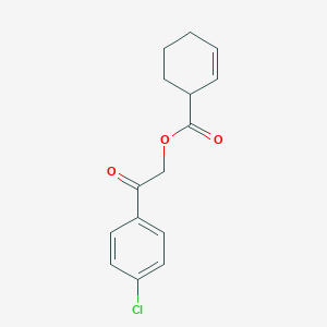 molecular formula C15H15ClO3 B341076 2-(4-Chlorophenyl)-2-oxoethyl cyclohex-2-ene-1-carboxylate 