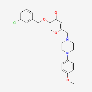 molecular formula C24H25ClN2O4 B3410769 5-((3-chlorobenzyl)oxy)-2-((4-(4-methoxyphenyl)piperazin-1-yl)methyl)-4H-pyran-4-one CAS No. 898465-71-9