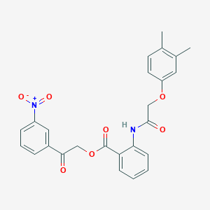 molecular formula C25H22N2O7 B341078 2-(3-Nitrophenyl)-2-oxoethyl 2-{[(3,4-dimethylphenoxy)acetyl]amino}benzoate 