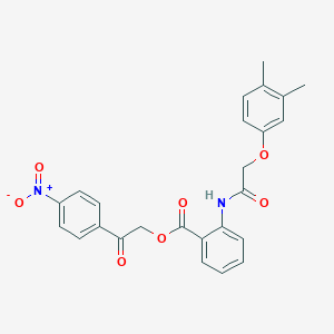 molecular formula C25H22N2O7 B341079 2-(4-Nitrophenyl)-2-oxoethyl 2-{[(3,4-dimethylphenoxy)acetyl]amino}benzoate 