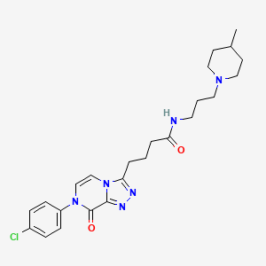 molecular formula C24H31ClN6O2 B3410808 4-[7-(4-chlorophenyl)-8-oxo-7,8-dihydro[1,2,4]triazolo[4,3-a]pyrazin-3-yl]-N-[3-(4-methylpiperidin-1-yl)propyl]butanamide CAS No. 899723-84-3