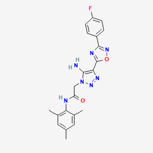 molecular formula C21H20FN7O2 B3410809 2-(5-amino-4-(3-(4-fluorophenyl)-1,2,4-oxadiazol-5-yl)-1H-1,2,3-triazol-1-yl)-N-mesitylacetamide CAS No. 899726-02-4