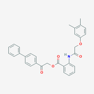 molecular formula C31H27NO5 B341081 2-(Biphenyl-4-yl)-2-oxoethyl 2-{[(3,4-dimethylphenoxy)acetyl]amino}benzoate 