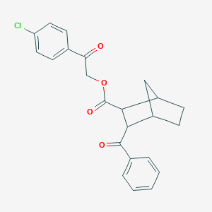 molecular formula C23H21ClO4 B341085 2-(4-Chlorophenyl)-2-oxoethyl 3-benzoylbicyclo[2.2.1]heptane-2-carboxylate 