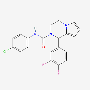 molecular formula C20H16ClF2N3O B3410850 N-(4-chlorophenyl)-1-(3,4-difluorophenyl)-3,4-dihydropyrrolo[1,2-a]pyrazine-2(1H)-carboxamide CAS No. 899750-18-6