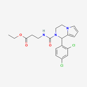 molecular formula C19H21Cl2N3O3 B3410867 Ethyl 3-(1-(2,4-dichlorophenyl)-1,2,3,4-tetrahydropyrrolo[1,2-a]pyrazine-2-carboxamido)propanoate CAS No. 899750-37-9