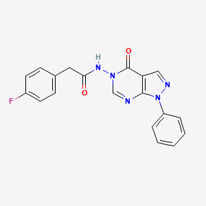 2-(4-fluorophenyl)-N-(4-oxo-1-phenyl-1H-pyrazolo[3,4-d]pyrimidin-5(4H)-yl)acetamide