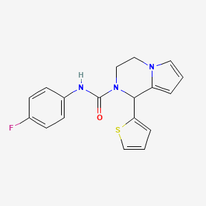 molecular formula C18H16FN3OS B3410896 N-(4-fluorophenyl)-1-(thiophen-2-yl)-3,4-dihydropyrrolo[1,2-a]pyrazine-2(1H)-carboxamide CAS No. 899942-50-8