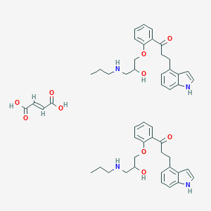 molecular formula C50H60N4O10 B034109 1-Propanone, 1-(2-(2-hydroxy-3-(propylamino)propoxy)phenyl)-3-(1H-indo l-4-yl)-, (E)-2-butenedioate CAS No. 109947-21-9