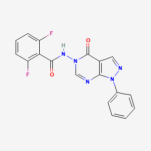 molecular formula C18H11F2N5O2 B3410908 2,6-difluoro-N-(4-oxo-1-phenyl-1H-pyrazolo[3,4-d]pyrimidin-5(4H)-yl)benzamide CAS No. 899946-08-8