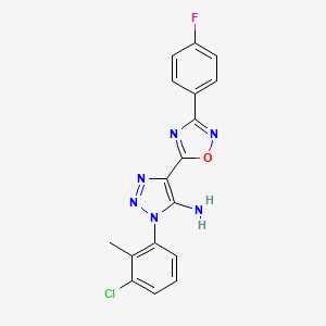 molecular formula C17H12ClFN6O B3410917 1-(3-chloro-2-methylphenyl)-4-[3-(4-fluorophenyl)-1,2,4-oxadiazol-5-yl]-1H-1,2,3-triazol-5-amine CAS No. 899950-00-6