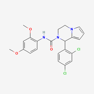 molecular formula C22H21Cl2N3O3 B3410935 1-(2,4-dichlorophenyl)-N-(2,4-dimethoxyphenyl)-3,4-dihydropyrrolo[1,2-a]pyrazine-2(1H)-carboxamide CAS No. 899960-42-0