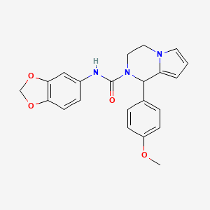 molecular formula C22H21N3O4 B3410944 N-(benzo[d][1,3]dioxol-5-yl)-1-(4-methoxyphenyl)-3,4-dihydropyrrolo[1,2-a]pyrazine-2(1H)-carboxamide CAS No. 899960-54-4