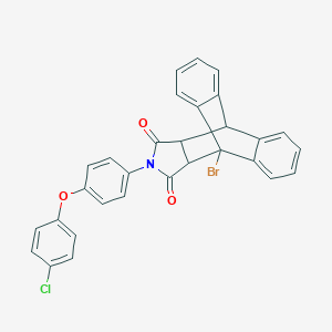molecular formula C30H19BrClNO3 B341095 1-Bromo-17-[4-(4-chlorophenoxy)phenyl]-17-azapentacyclo[6.6.5.0~2,7~.0~9,14~.0~15,19~]nonadeca-2,4,6,9,11,13-hexaene-16,18-dione (non-preferred name) 