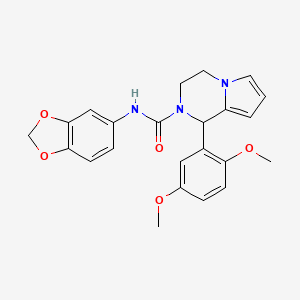 molecular formula C23H23N3O5 B3410954 N-(benzo[d][1,3]dioxol-5-yl)-1-(2,5-dimethoxyphenyl)-3,4-dihydropyrrolo[1,2-a]pyrazine-2(1H)-carboxamide CAS No. 899960-96-4
