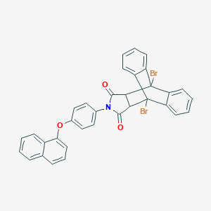 molecular formula C34H21Br2NO3 B341096 1,8-Dibromo-17-[4-(naphthalen-1-yloxy)phenyl]-17-azapentacyclo[6.6.5.0~2,7~.0~9,14~.0~15,19~]nonadeca-2,4,6,9,11,13-hexaene-16,18-dione (non-preferred name) 
