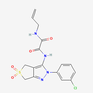 molecular formula C16H15ClN4O4S B3410963 N1-allyl-N2-(2-(3-chlorophenyl)-5,5-dioxido-4,6-dihydro-2H-thieno[3,4-c]pyrazol-3-yl)oxalamide CAS No. 899962-25-5
