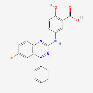 molecular formula C21H14BrN3O3 B3410967 5-[(6-Bromo-4-phenylquinazolin-2-yl)amino]-2-hydroxybenzoic acid CAS No. 899963-06-5