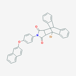 molecular formula C34H22BrNO3 B341097 1-Bromo-17-[4-(naphthalen-2-yloxy)phenyl]-17-azapentacyclo[6.6.5.0~2,7~.0~9,14~.0~15,19~]nonadeca-2,4,6,9,11,13-hexaene-16,18-dione (non-preferred name) 