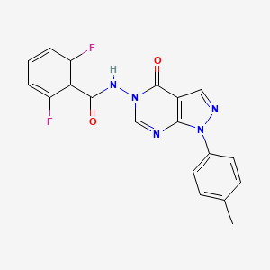molecular formula C19H13F2N5O2 B3410976 2,6-difluoro-N-(4-oxo-1-(p-tolyl)-1H-pyrazolo[3,4-d]pyrimidin-5(4H)-yl)benzamide CAS No. 899966-64-4