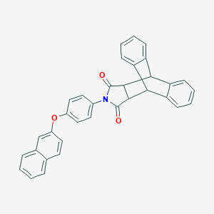 molecular formula C34H23NO3 B341098 13-(4-(naphthalen-2-yloxy)phenyl)-11,15-dihydro-9H-9,10-[3,4]epipyrroloanthracene-12,14(10H,13H)-dione 