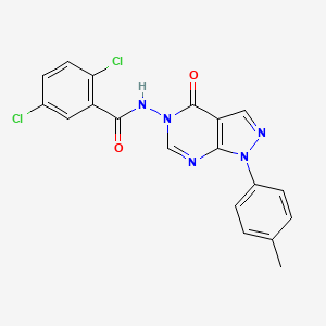molecular formula C19H13Cl2N5O2 B3410980 2,5-dichloro-N-(4-oxo-1-(p-tolyl)-1H-pyrazolo[3,4-d]pyrimidin-5(4H)-yl)benzamide CAS No. 899966-65-5