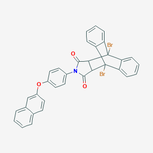 molecular formula C34H21Br2NO3 B341099 1,8-Dibromo-17-[4-(naphthalen-2-yloxy)phenyl]-17-azapentacyclo[6.6.5.0~2,7~.0~9,14~.0~15,19~]nonadeca-2,4,6,9,11,13-hexaene-16,18-dione (non-preferred name) 