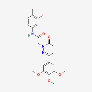 molecular formula C22H22FN3O5 B3411009 N-(3-fluoro-4-methylphenyl)-2-(6-oxo-3-(3,4,5-trimethoxyphenyl)pyridazin-1(6H)-yl)acetamide CAS No. 899991-01-6
