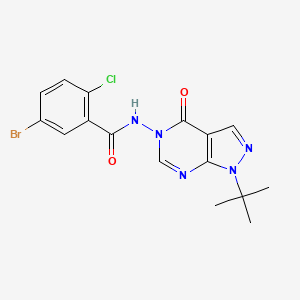 molecular formula C16H15BrClN5O2 B3411016 5-bromo-N-(1-(tert-butyl)-4-oxo-1H-pyrazolo[3,4-d]pyrimidin-5(4H)-yl)-2-chlorobenzamide CAS No. 899995-43-8