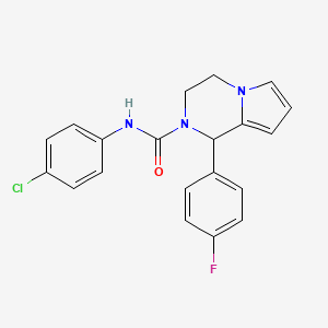 molecular formula C20H17ClFN3O B3411025 N-(4-chlorophenyl)-1-(4-fluorophenyl)-3,4-dihydropyrrolo[1,2-a]pyrazine-2(1H)-carboxamide CAS No. 900001-51-6