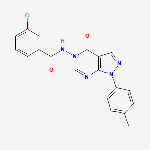 molecular formula C19H14ClN5O2 B3411055 3-chloro-N-(4-oxo-1-(p-tolyl)-1H-pyrazolo[3,4-d]pyrimidin-5(4H)-yl)benzamide CAS No. 900007-96-7